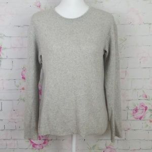 Garnet Hill 100% Cashmere gray sweater sz L